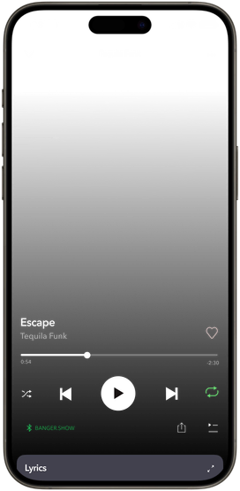iPhone 15 Pro Max with Spotify Canvas playing track
